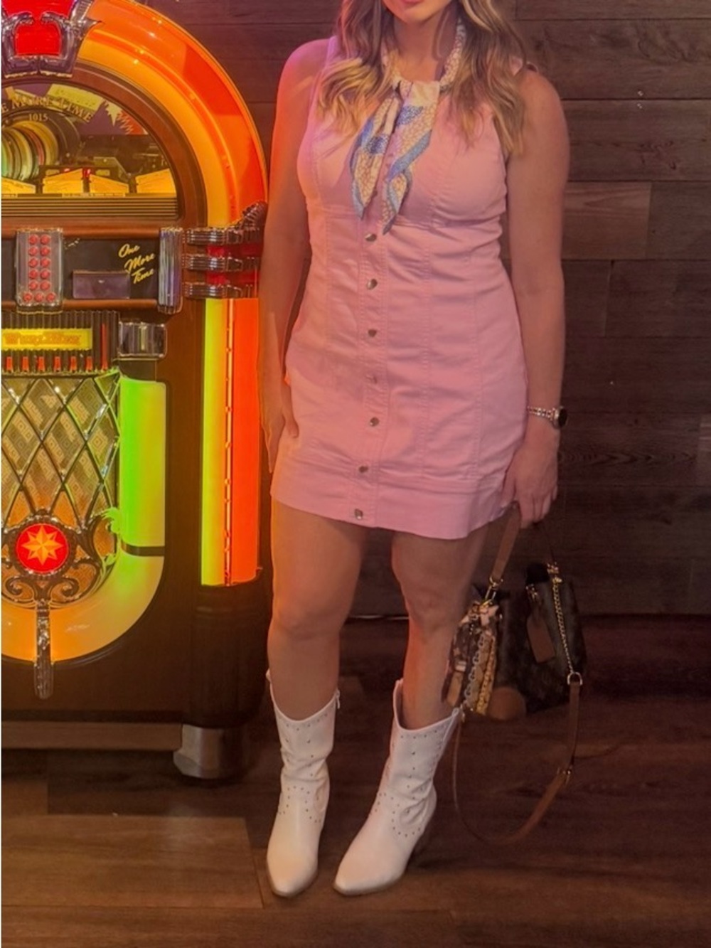 Skies Are Blue Light Pink Button-Front Sleeveless Mini Dress